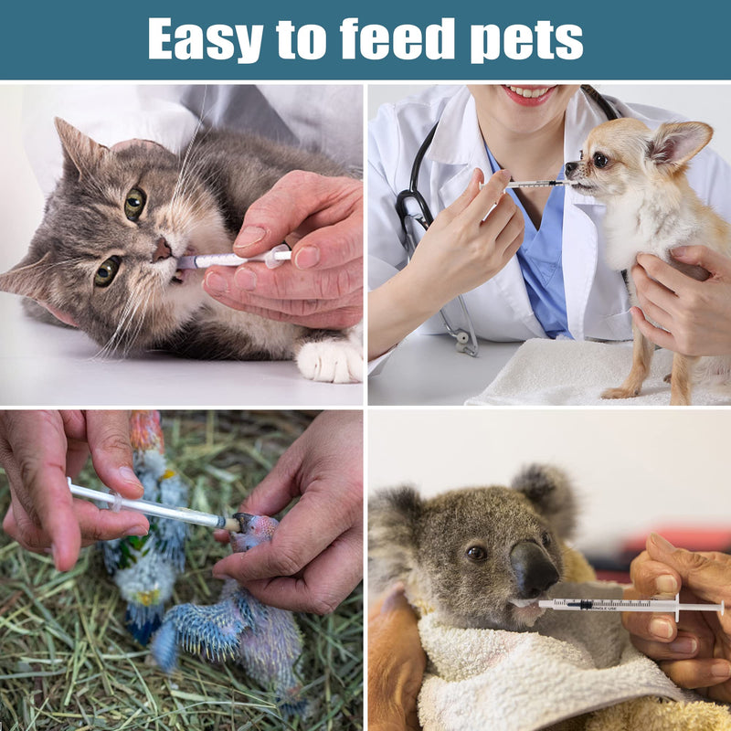 [Australia - AusPower] - 50 Pieces 1ml Plastic Syringes with Caps without Needle Colostrum Syringe for Refilling and Measuring Liquids, Scientific Labs, Plant Watering, Pet Feeding Pack of 50 