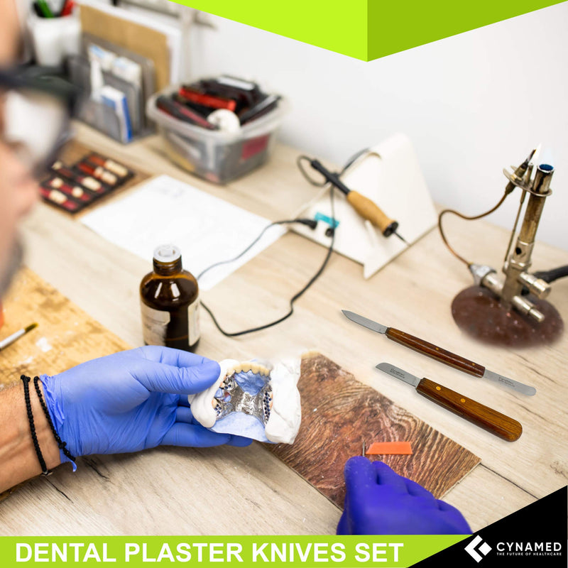 [Australia - AusPower] - Dental Fahenstock Large, Small Knife, Cynamed Plaster Alignate Spatula and Knife Mixing Modeling Labratory Restorative Instruments 6 Pcs 