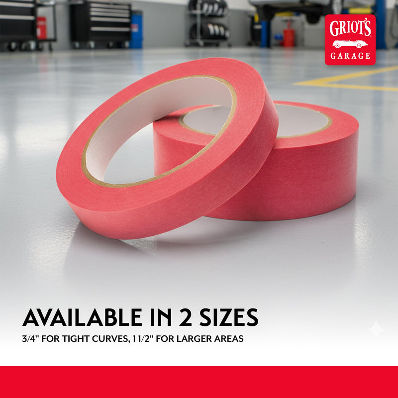 Griot's Garage Precision Masking Tape for Auto Detailing, Car Painting and Polishing, Flexible, Solvent and Water-Resistant, Residue-Free, 3/4" Wide, 50m Long, 82018 3/4"