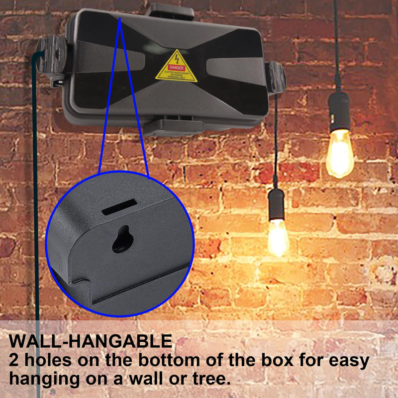 [Australia - AusPower] - Outdoor Electrical Box Waterproof IP54-rated Outdoor Outlet Box Black Outdoor Extension Cord Cover Box (7.6 x 3.9 x3.3 inch) Wall-Hangable Waterproof Box for Protect Outlet (1 PCS Black) 1 PCS Black 