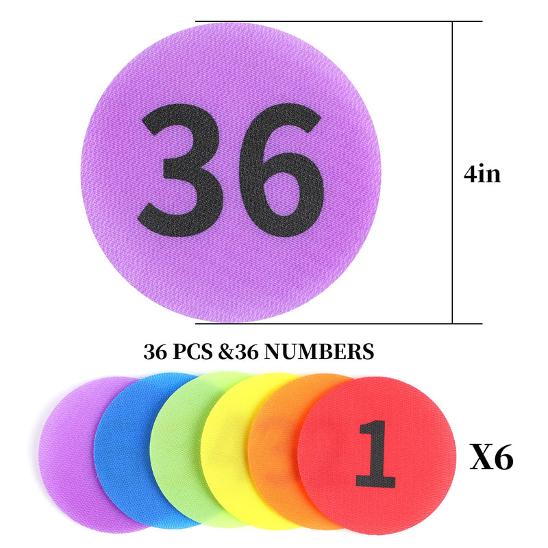 [Australia - AusPower] - Carpet Markers with Numbers 1-36 for Classroom Supplies Teachers and Kids, 36 Pack 4" Floor Dots Rug Circles Marker Spot for Elementary Preschool Kindergarten 
