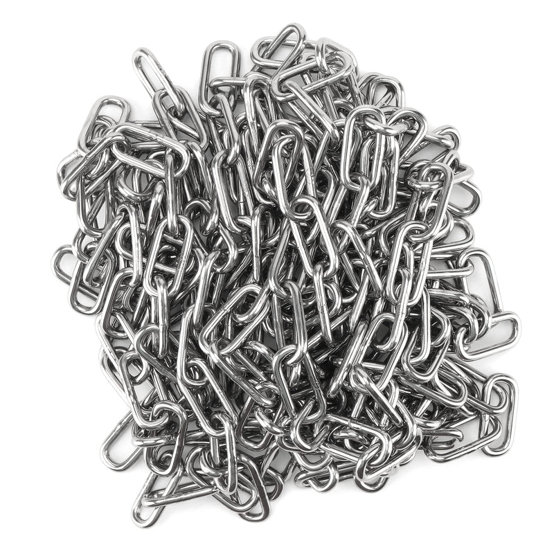 [Australia - AusPower] - 20 Feet x 5/32 Inch Stainless Steel Chain Link, Heavy Duty Chain Links, Rust Proof Coil Chain Metal Utility Chain for Clothesline, Hanging Swing, Chain Hardware, 500 lbs Work Load 