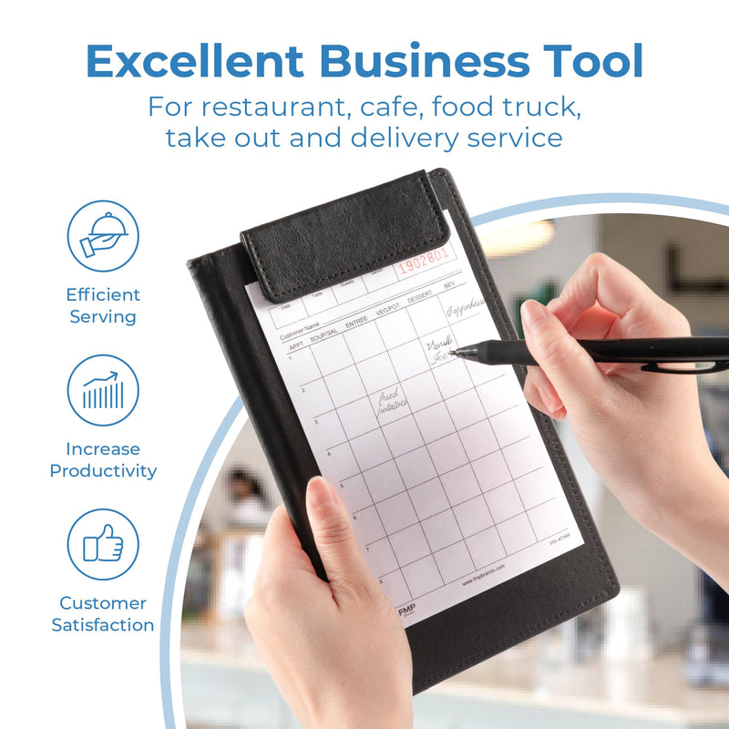 [Australia - AusPower] - FMP Brands Server Note Pads Paper, Guest Check Books, Total 500 Sheets, 5 Pads, 100 Sheets/Pad, Guest Check Pads, Order Pads for Servers, Waitress Notepads for Restaurant, Bar, Cafe, Diners White - Checkers 