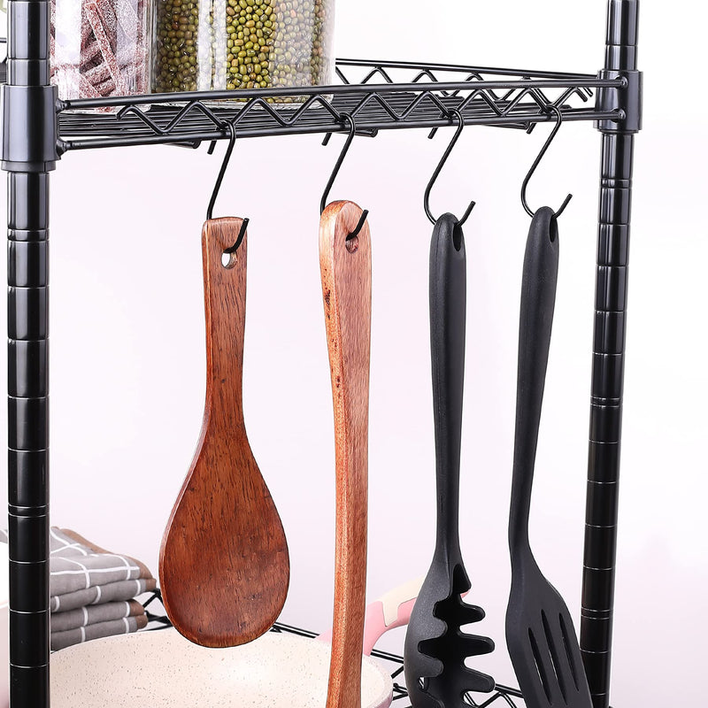 [Australia - AusPower] - 10 Pack Black S Hooks for Hanging Plants, Metal Hooks for Hanging, Small S Hooks for Hanging Heavy Duty, Durable S Shaped Kitchen Hooks for Kitchenware, Pots, Utensils, Clothes, Bags, Towels & Plants 10 Pack 
