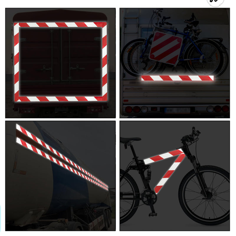 [Australia - AusPower] - 2 Inch X 30 FT Reflective Tape Outdoor Waterproof Red & White Reflective Tape Strong Adhesive Caution Hazard Warning Tape Reflector Conspicuity Tape for Trailer Sign 2IN x 30FT 