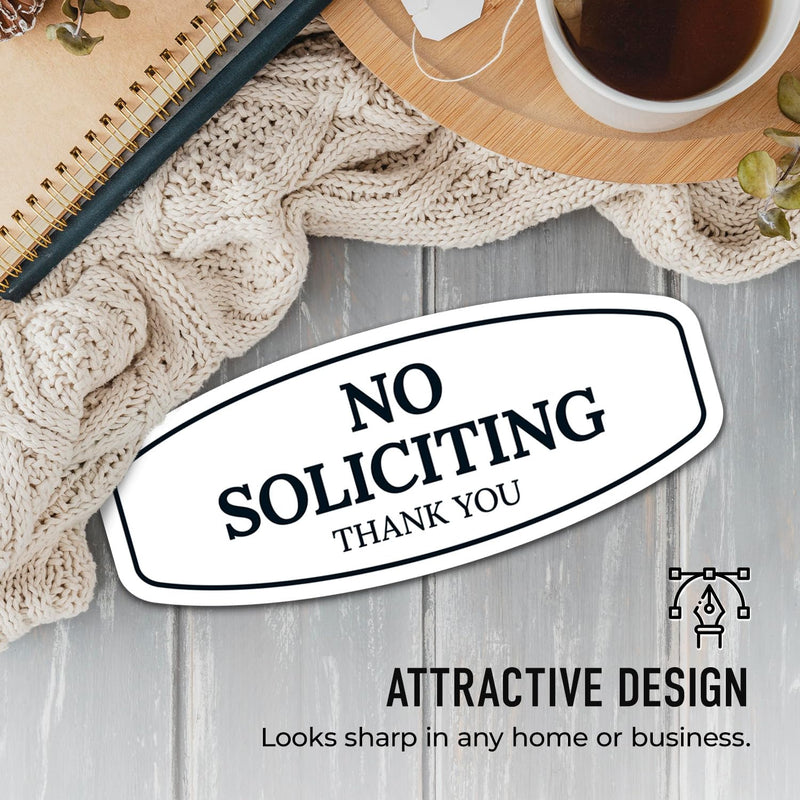 [Australia - AusPower] - No Soliciting Sign For House Thank You Sign, (SI-1549) 2.5x6.2 Inches, Aluminum Composite Made in USA by Sigo Signs Medium SI-1549 