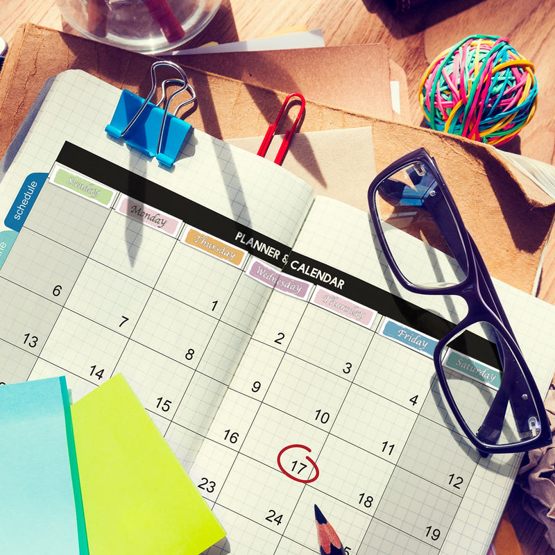 480 Pcs Day of The Week Stickers Silver Foiled Date Covers Decorative Stickers Monday to Sunday Self Adhesive Stickers for Planner Removable Day Labels for Journal School (1.6 x 0.4 Inch, Square) 1.6 x 0.4 Inch - NewNest Australia
