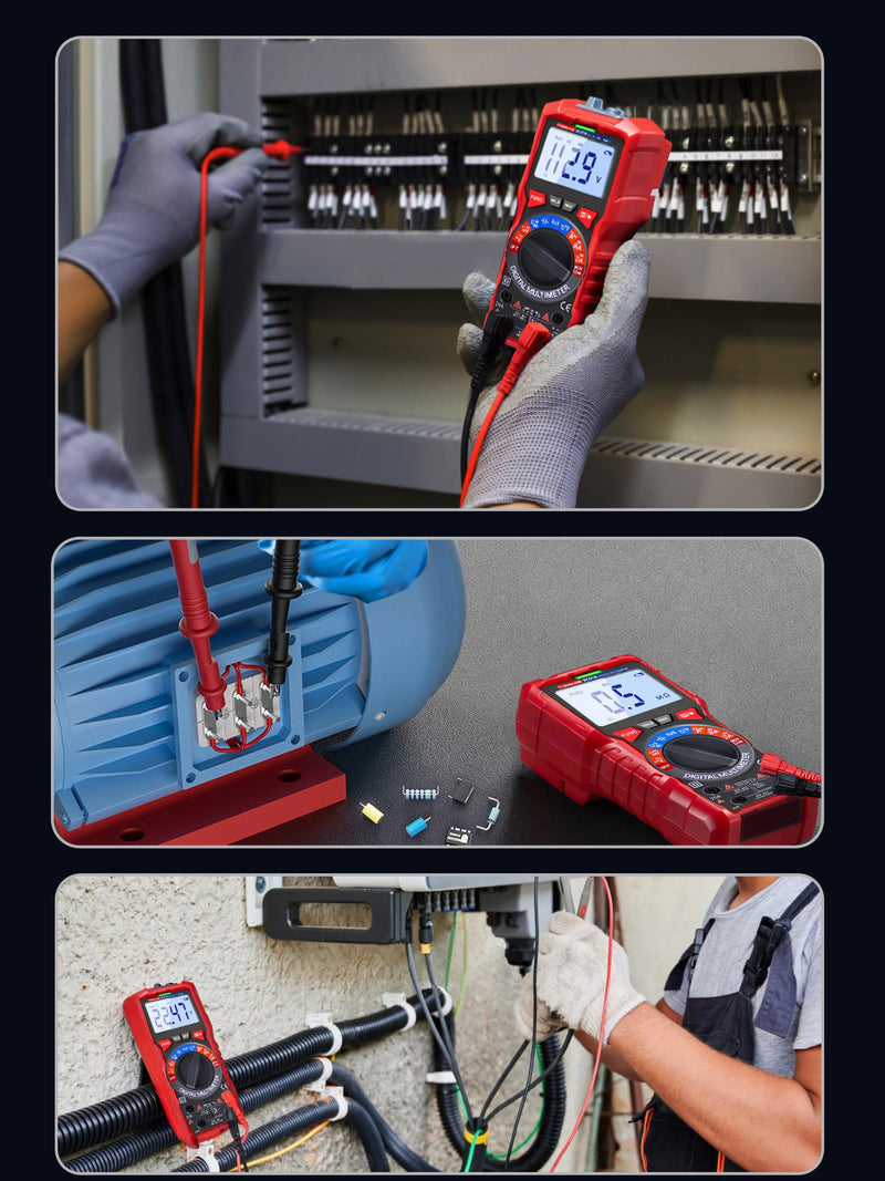 [Australia - AusPower] - Digital Multimeter TRMS 6000 Counting,with DC AC Voltmeter Ohm Volt Amp Meter Temperature Frequency NCV Measures Voltage Current Resistance Diode Continuity Capacitance, Home, Automotive Battery Test 