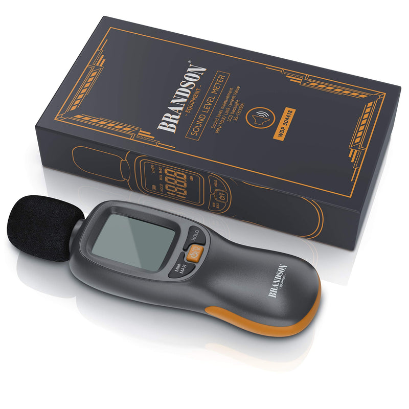 Brandson - Digital Sound Level Meter - Volume Meter - Sound Level Meter - Digital Sound Meter - Pre-Calibrated - 35 dB(A) to 130 dB(A) - Wind Protection - LCD Display