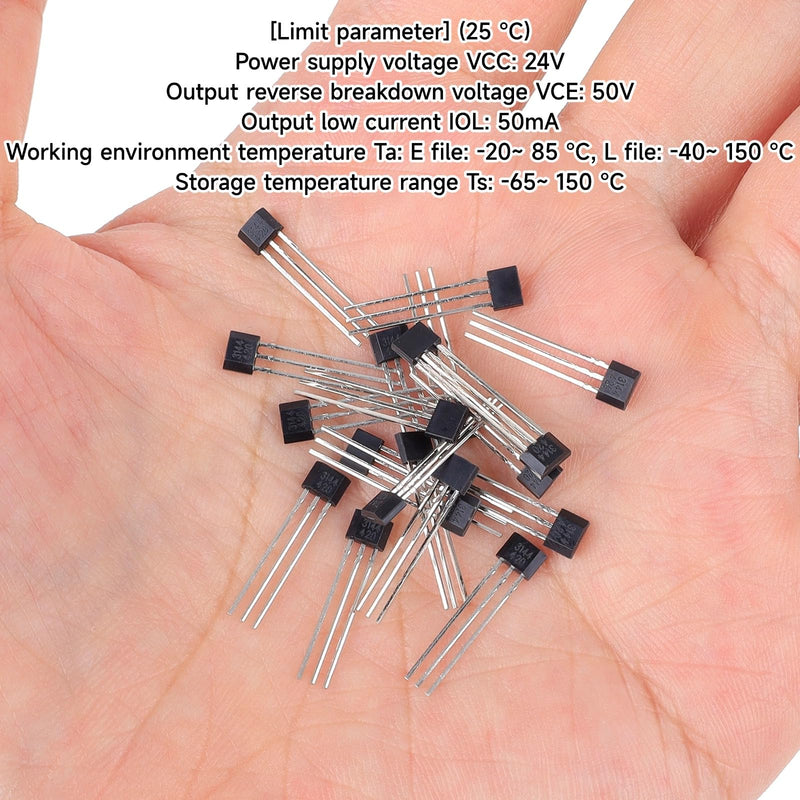 [Australia - AusPower] - 20 Pack A3144 Hall Effect Sensor 3Pins Magnetic Detector for Arduino DC 4V-24V Hall Effect 