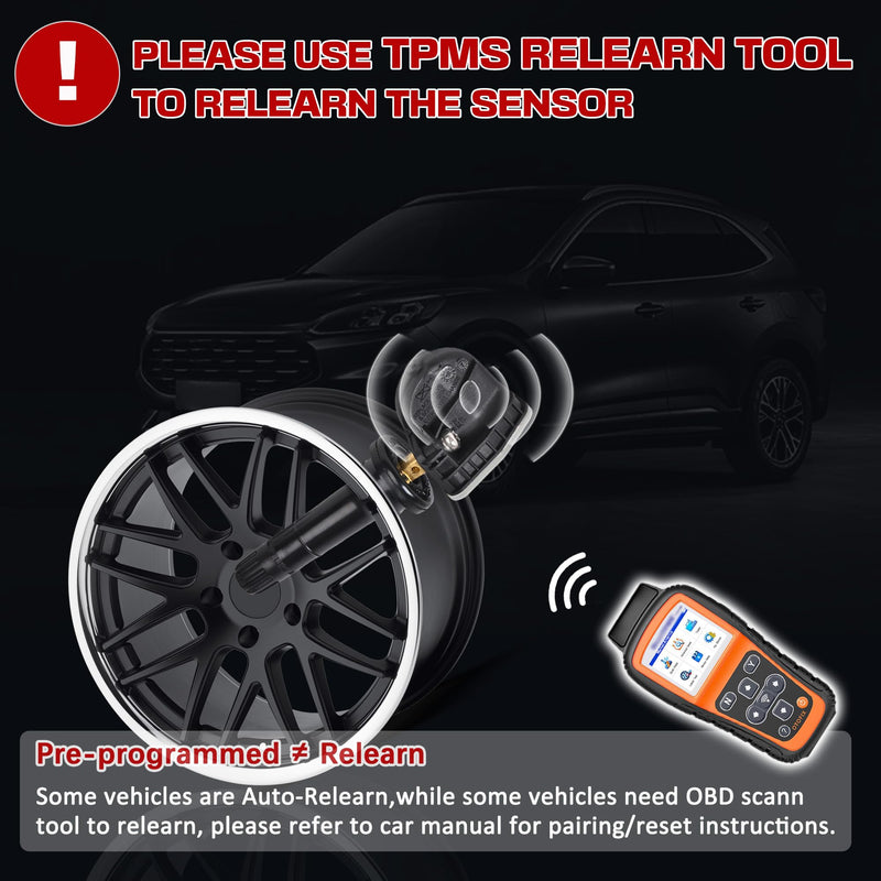RLP Set of 4 TPMS Tire Pressure Monitoring System Sensor 433MHz Compatible with Calillac, GMC, Malibu Silverado Impala Cruze,Regal Lacrosse Replace OE#13598773 13516165 13589601 13506028 13594222