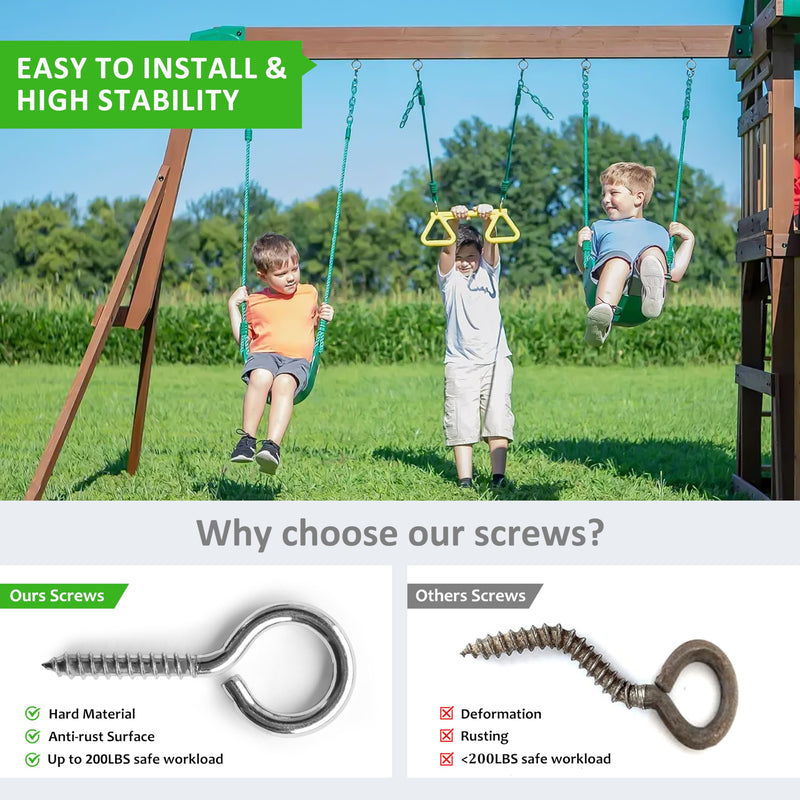 [Australia - AusPower] - M5 10 Pcs 304 Stainless Steel Screws Eye,2.56 Inch Screw Self Tapping Eye,Load Bearing 200LB, Duty Eye Bolt for Wood Securing Cables Wire,Indoor & Outdoor Use (10, M5 2.56 Inch) 