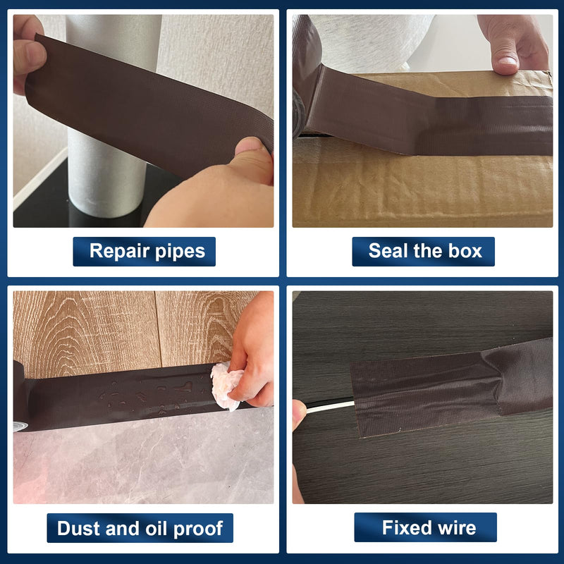 Dark Brown Duct Tape Heavy Duty, 1.88 Inch x 35 Yard Waterproof Strong Adhesive Duct Tape for Indoor Outdoor Repairs Tear by Hand, 1 Roll Dark Brown