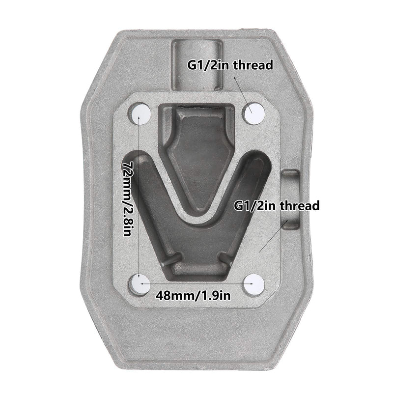 [Australia - AusPower] - WALFRONT 2Pcs Air Compressor Cylinder Head 4/3/5P Cylinder Head 48mm x 72mm Cylinder Head Aluminum Cylinder Head Cylinder Cooling Cover 