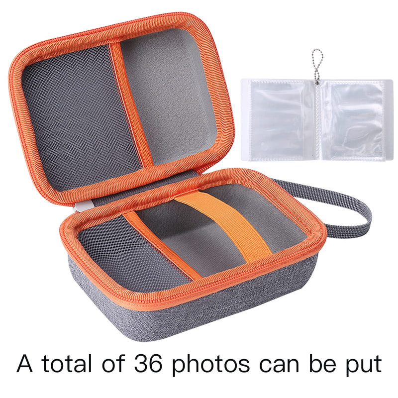 [Australia - AusPower] - co2CREA Hard Case Compatible with Yoto Mini Kids Audio Music Player Children Speaker Plays Audiobook Cards Radio and Card Case Hold up to Yoto 36 Cards Grey Case and Orange Zipper 