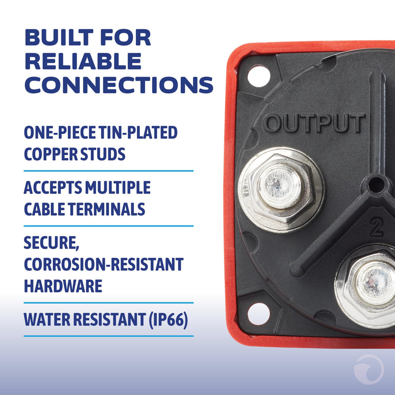 Blue Sea Systems 4‑Position Mini Selector Battery Switch, Red, 6007 m‑Series One size Selector 4 Pos.