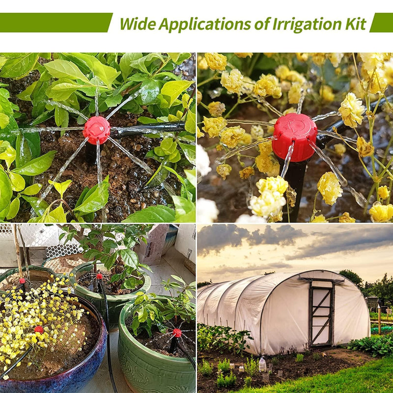 [Australia - AusPower] - Irrigation Drippers,50 pcs Drip Irrigation Emitters for 1/4" Drip Irrigation Tubing 360 Degree Adjustable Water Flow Drip Emitters Irrigation Drip Heads Drip Irrigation Spray Emitters for Flower Plant Pack of 50 