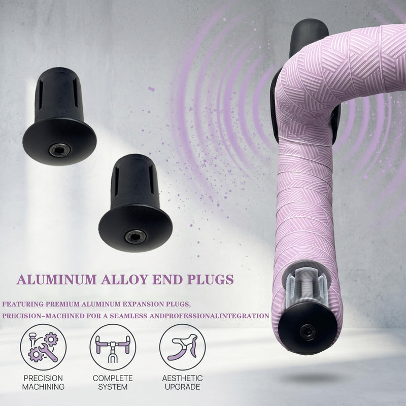 Bike Handlebar Tape, PU Anti-Slip and Wear-Resistant+EVA Shock-Absorbing and Comfortable Bar Tape for Road Bike, Gravel Bicycle Tape with End Plugs, 2 Roll Wrap Grips Tape (Light Purple) light purple