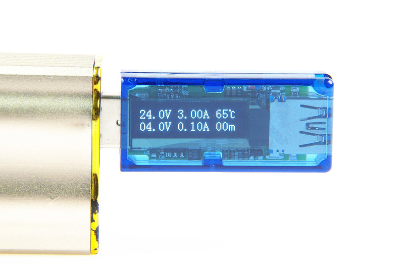 [Australia - AusPower] - USB Digital Power Meter Tester USB 3.0 Integrated Measuring Instrument Voltage 4-24.00V & Current 0-3A & Temperature & Capacity & Energy One Screen Display　Whtie 