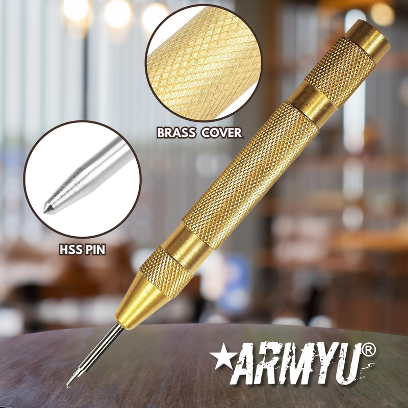 Window Punch Police EMT EMS Emergency Car Glass Breaker Crushing Hand Tool Spring Loaded Adjustable Center Punch 2-Pack