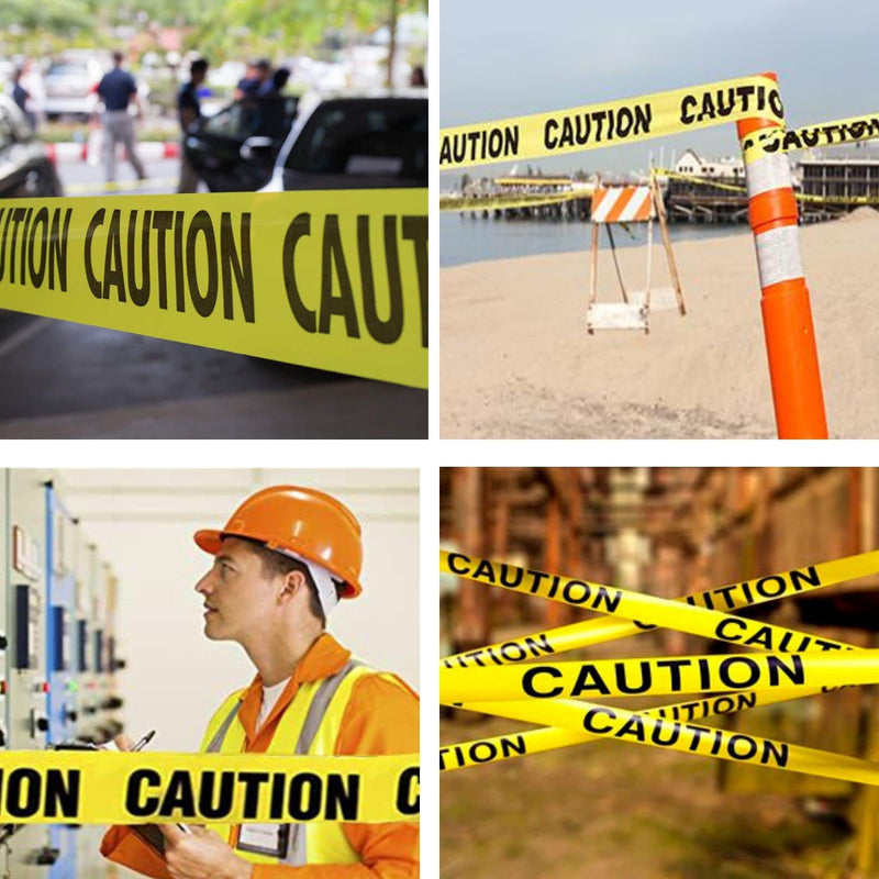 Performore High-Visibility Yellow Safety Barricade Tape Roll 3" x 300Ft Tear-Resistant Non-Adhesive Caution Strip Waterproof Hazard Marker for Construction or Crime Scene Zones 300 ft.(1-pack)
