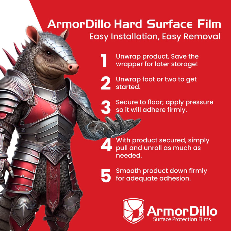 ArmorDillo New 3-Ply Strong Easy to Use Hardwood Floor, Hard Surface Protection Film (18" x100') 17.5x1200 Inch (Pack of 1)