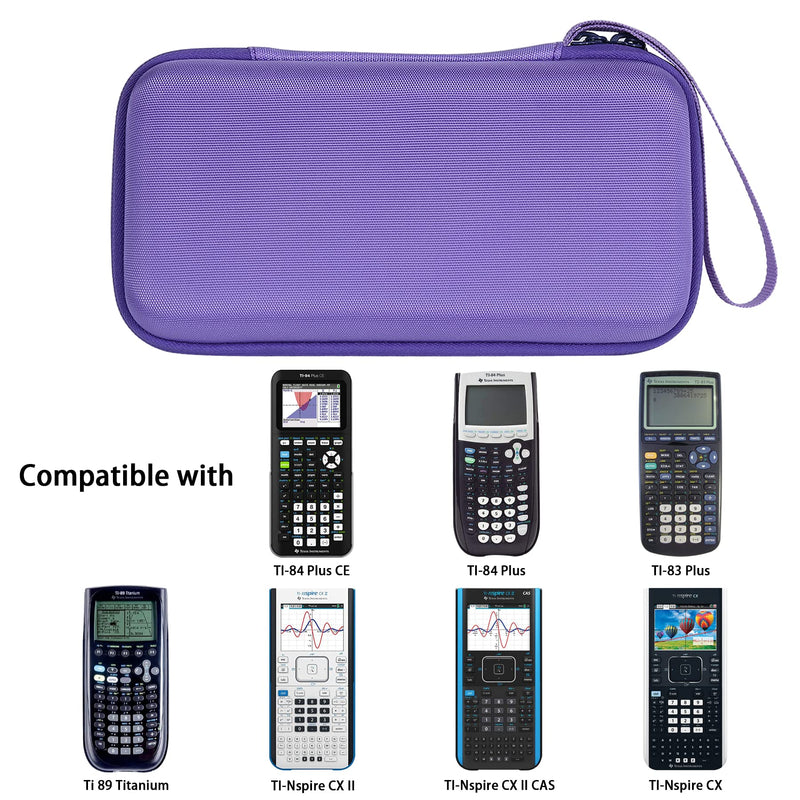 [Australia - AusPower] - co2CREA Hard Case Compatible with Texas Instruments TI-84 Plus CE/TI-84 Plus/TI-Nspire CX II CAS/TI-Nspire CX II/TI-83 Plus/TI-89 Titanium/TI-85 / TI-86 Color Graphing Calculator, Purple Iris Purple Case 