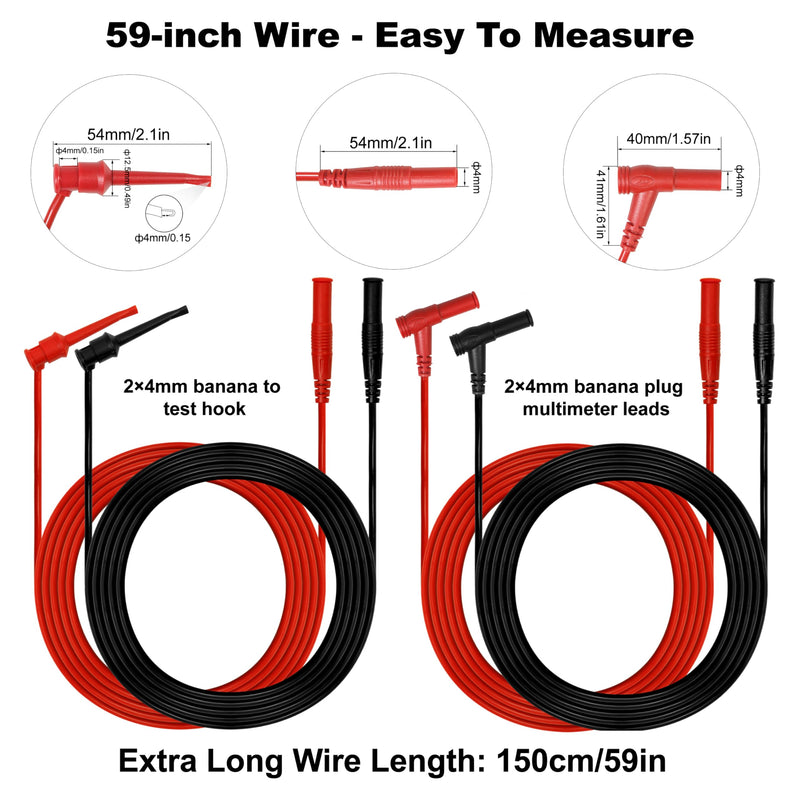 [Australia - AusPower] - 27PCS Multimeter Test Leads Kit,Professional and Upgraded Test Leads Set with Alligator Clips, Test Hook Clip, Banana Plug and Piercing Probe Clip for Multimeter Electrical Testing 