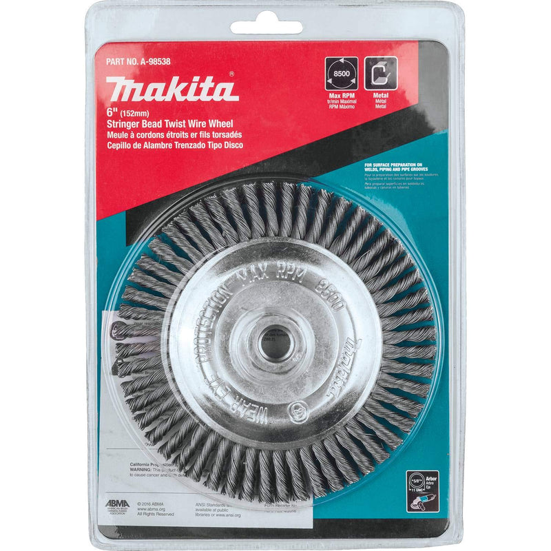 [Australia - AusPower] - Makita A-98538 6" Stringer Bead Twist Wire Wheel, 5/8"-11 