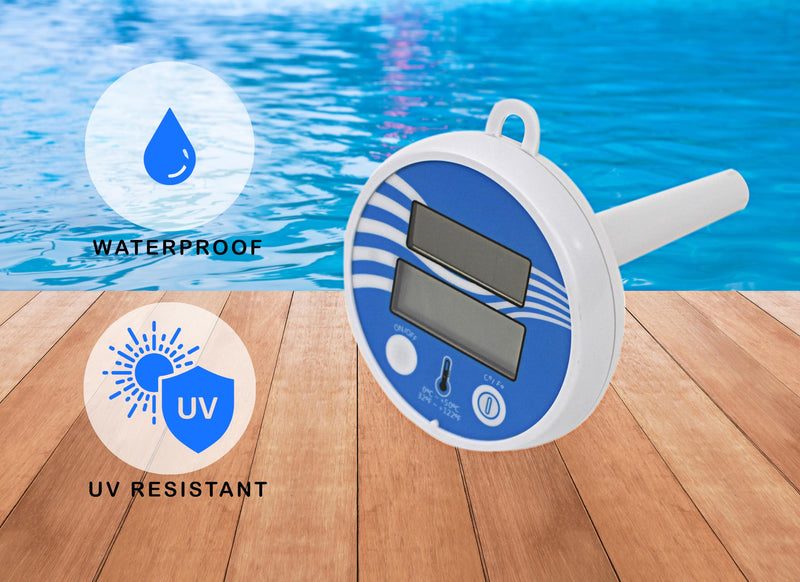 [Australia - AusPower] - Pool Thermometer Floating Easy Read - Digital Thermometer Wireless Water Temperature Gauge - Solar Water Temp Gauge for Hot Tub, Pond, Lake - Inground or Above Ground Swimming Pool Accessories 