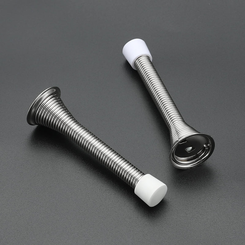 [Australia - AusPower] - Ravinte Door Stoppers, 12 Pack Spring Door Stops with Rubber Bumper, Satin Nickel Door Stoppers for Bottom of Door 