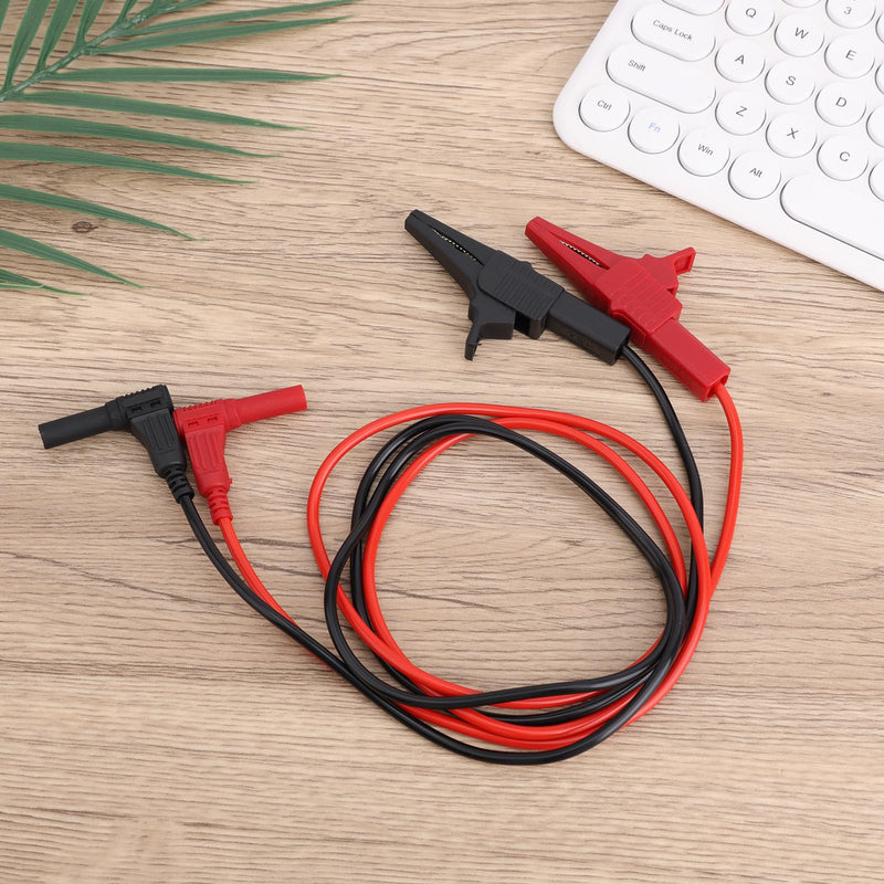 [Australia - AusPower] - 2 Pcs Multimeter Test Wires with Insulated Clamps, Heavy Duty Banana Plug to Alligator Clip Test Wires Suitable for Multimeter Field Instruments Electrical Testing Automotive Circuits 