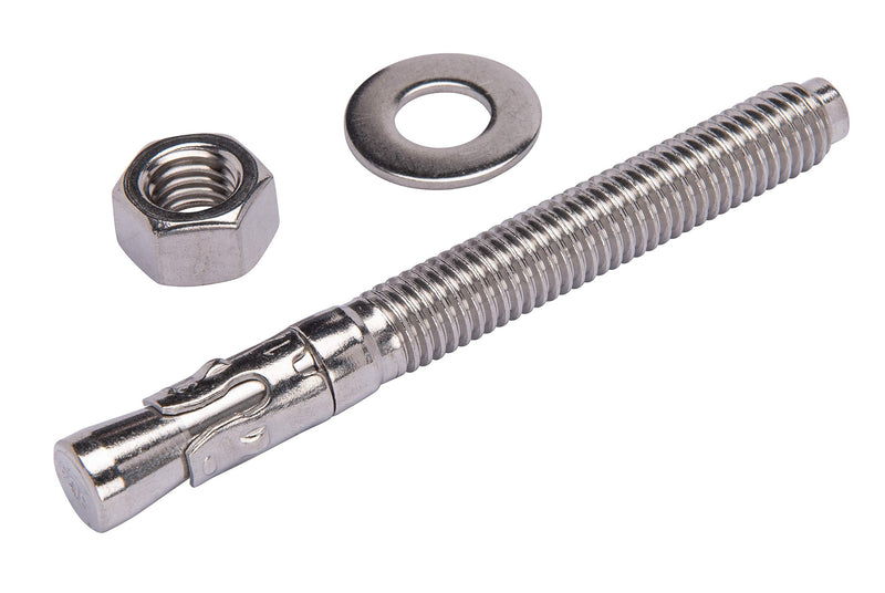 [Australia - AusPower] - Bolt Dropper 1/2" X 4-1/2" Wedge Anchor (5pc), 18-8 Stainless Steel Corrosion Resistant Commercial Grade Washers and Nuts Included Choose Size 1/2" x 4-1/2" 