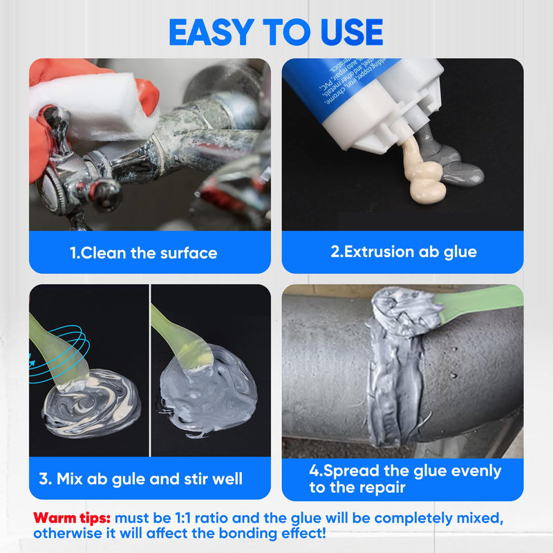 [Australia - AusPower] - 1.76 oz Metal Glue, 2 Part Liquid Metal Welding Heavy Duty Epoxy Glue, Marine Filler Repair Putty, High Temperature Resistant Heavy Duty Ab Glue (3Pcs) epoxy glue 3PCS 