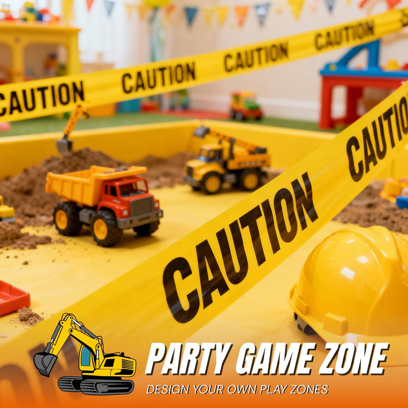 Caution Party Tape • 3 in. Wide X 100 Ft. Long • High Visibility • Tear Resistant Design • Great for Construction-Themed Parties & Signage for Small Hazards (100 ft) (1 Pack)
