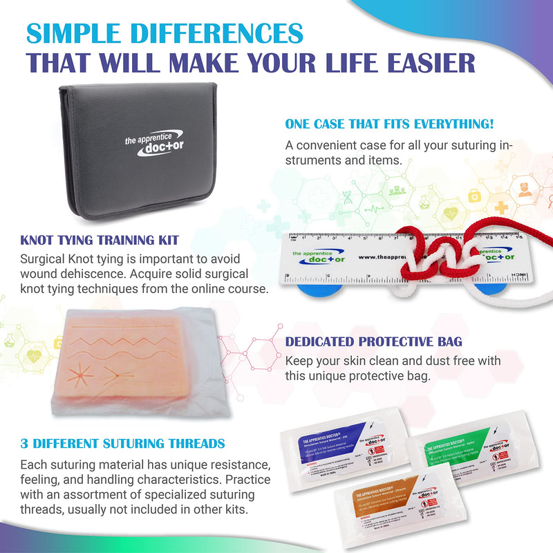 [Australia - AusPower] - Suture Practice Kit for Medical Students + Access to The Apprentice Academy's in-Depth Online Suturing Course. Course & Practice Kit Designed by an Experienced Surgeon Right-handed (v2) 