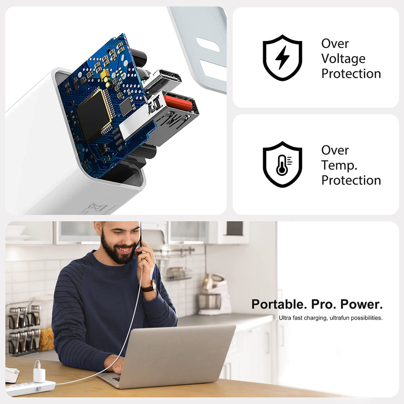 [Australia - AusPower] - [3 Pack] USB-C Wall Charger, 20W Durable Dual Port QC+PD 3.0 Power Adapter, Double Fast Plug Charging Block for iPhone 14/14 Pro/13/15/15 Pro/Pro Max/Plus, XS/XR/X, Watch Series 8/7 Cube(White) White 