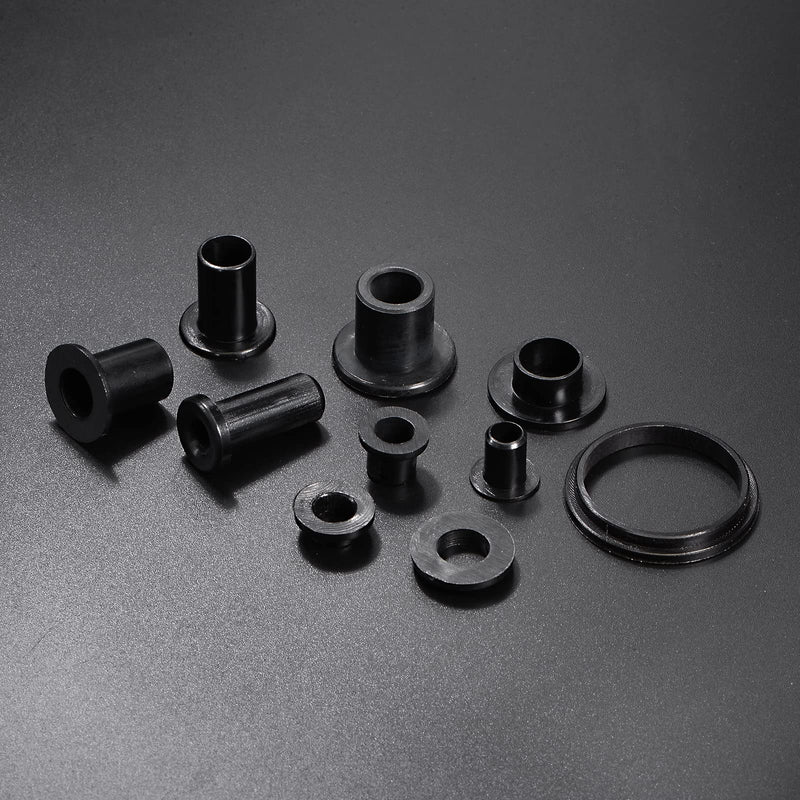 [Australia - AusPower] - 4pcs Flanged Sleeve Bearings 10.1mm Bore 12mm OD 20.5mm Length Nylon Bushings for Shaft, Black 10.1mm x 12mm x 20.5mm 