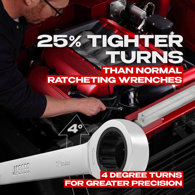 [Australia - AusPower] - Jaeger 10 mm TIGHTSPOT Ratchet Wrench with Precision Movement and Hardened, Polished Steel for Projects with Metric Tight Spaces Individual Ratcheting Wrench 