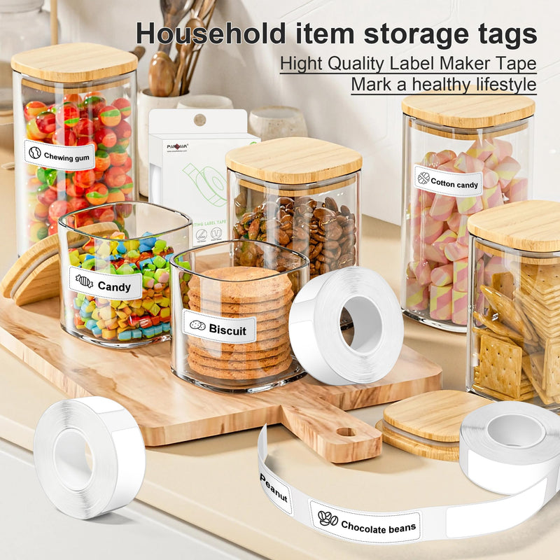 PARLAIM 14 X 40mm (0.55"x1.57") Tear-Resistant Thermal Label, 4 Rolls 640pcs OEM Label Tape Replacement Compatible with D30 Label Maker Perfect for Home/Office/School, White 4 Rolls-640PCS