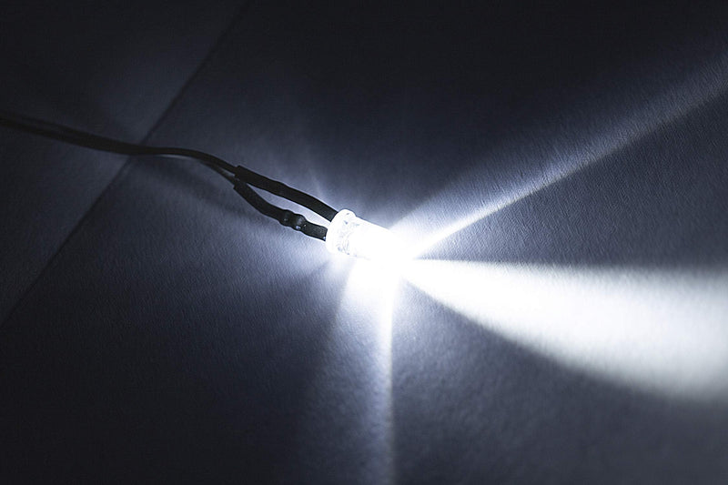 [Australia - AusPower] - 100pcs Ultra Bright 5mm Clear Lens LED Light Emitting Diode Lamp White Round Transparent A)white 