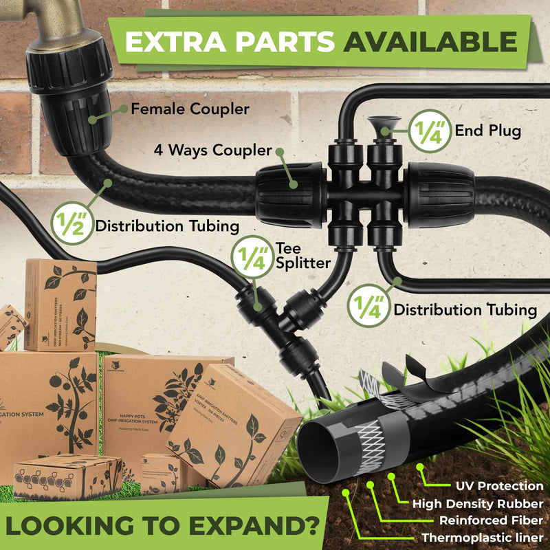 [Australia - AusPower] - Carpathen 30pcs Drip Irrigation Emitters - 1/4" Drip Irrigation System Push-to-Connect - Adjustable 360 Degree Drip Emitters Vortex on 6" Sturdy Stake - Irrigation Drippers for Garden Watering System 30 Vortex Push-To-Connect Emitters 