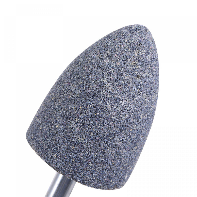 [Australia - AusPower] - uxcell 10 Pcs Abrasive Mounted Stone 1/4" Shank 1.18" Dia Conical Corundum Grinding and Polishing Head for Engraving Rotary Tool 30mm 
