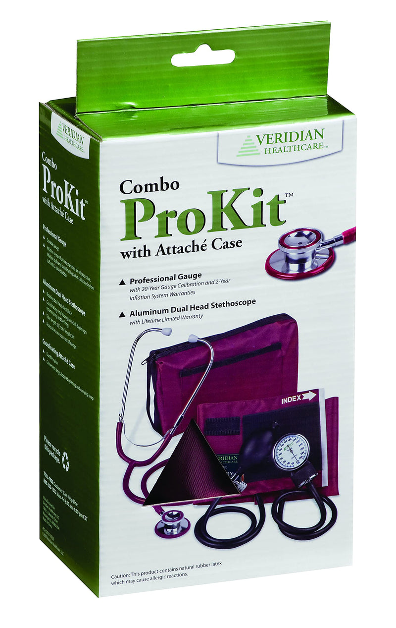 Veridian Healthcare Aneroid Sphygmomanometer with Dual-Head Stethoscope Kit, Adult, Teal, (28358)