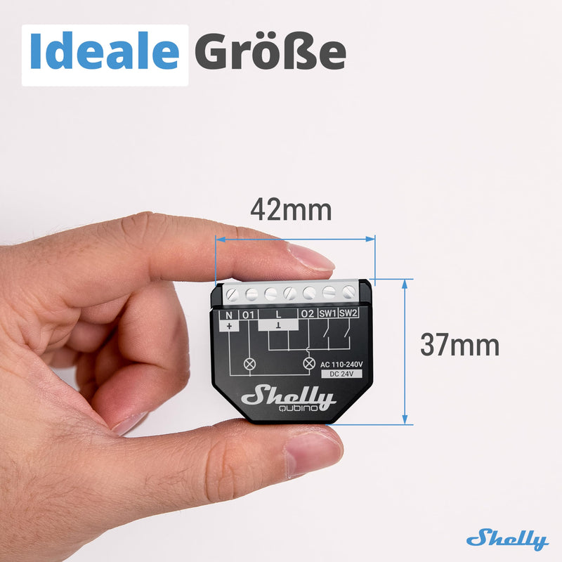 Shelly Wave 2PM | Z-Wave Smart Switch Relay | 2 Channels 16 A with Current Metering | Home Automation | Z-Wave Gateway Required | Low Power Consumption | Z-Wave Repeater | High Compatibility Shelly Wave 2PM