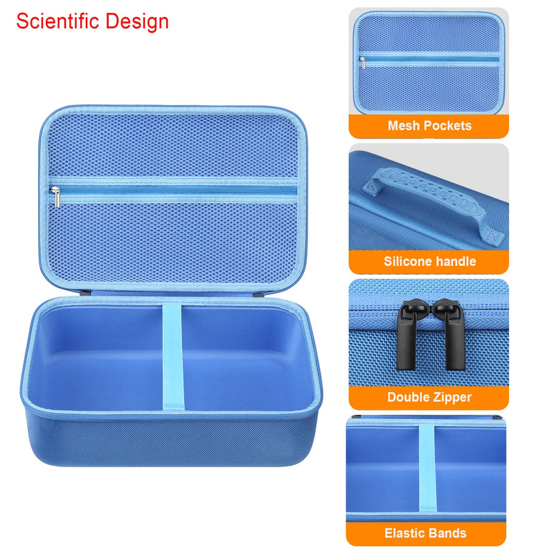 [Australia - AusPower] - Elonbo Hard Case for Smart Digital Nebulizer Machine/Compression Nebulizer for Breathing Treatment, Portable Home Atomizer Travel Bag, Desktop Asthma Inhaler/Spacer Masks Storage Holder, Blue 