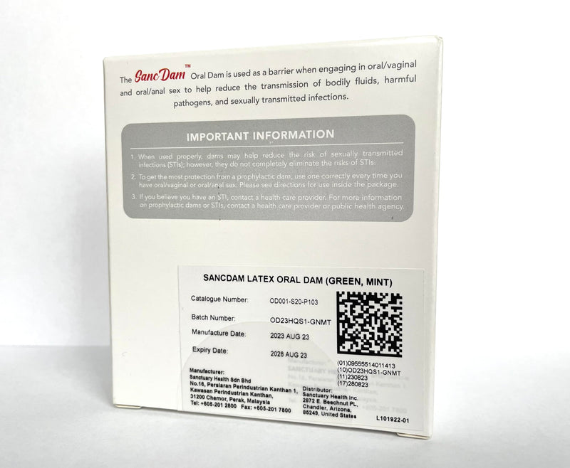 [Australia - AusPower] - Mint 12 Count SancDam Ultra-Thin 0.07mm Oral Sex Dam Membrane, Men and Women Giving Each Other Oral Sex, Cunnilingus Prop SM Fellatio, Oral Dams Covering for Lesbian Or Couples Sex (Dental Dams) 