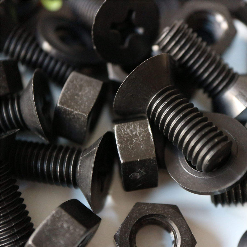 [Australia - AusPower] - 20 x Black Countersunk Screws Polypropylene (PP) Plastic Nuts and Bolts, Washers, M8 x 20mm, Anti-Corrosion, Chemical Resistant, (5/16 x 25/32 in) 