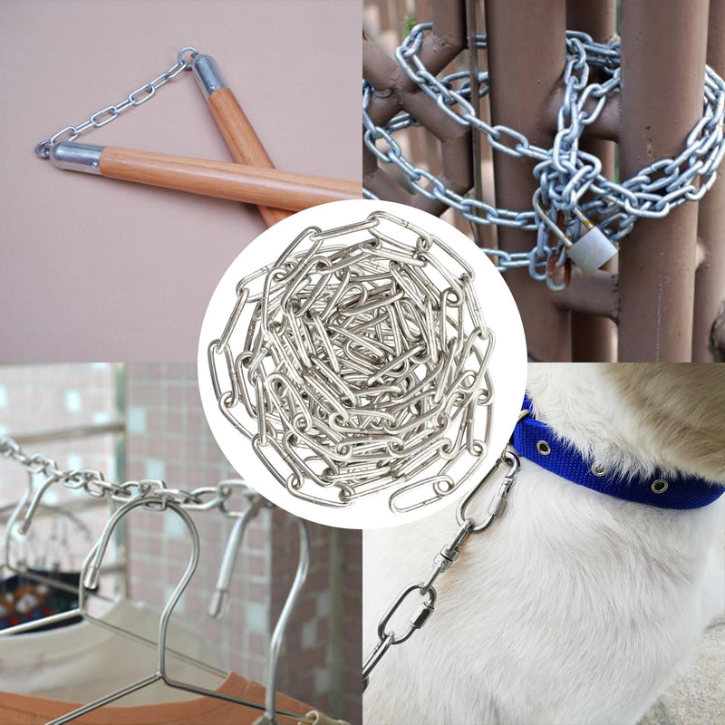 [Australia - AusPower] - 5/42inch(3mm) 3.3yd (3m) 304 Stainless Steel Chain Suspension Chain Clothesline Chain Guardrail Chain Small Pet Chain for Clothes Hanger，Guardrail，Gate，Small Pet 3.3yd,5/42inch 