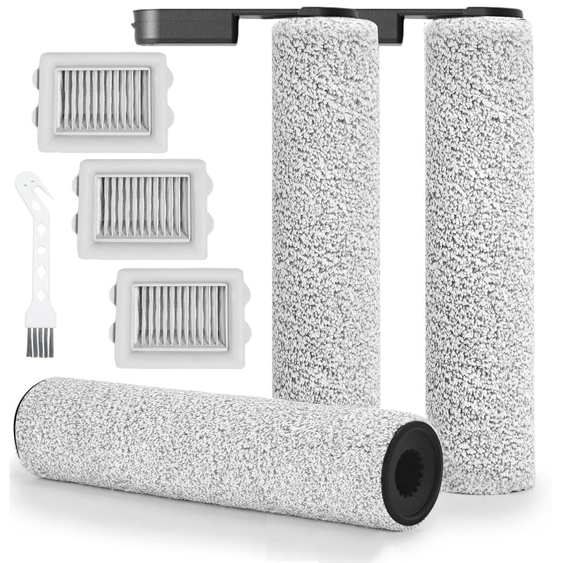 Replacement Kit Accessories Compatible with Roborock Flexi Lite Wet Dry Vacuum Cleaner Robot Parts 3 Main Roller brush 3 HEPA Filter (Lite)